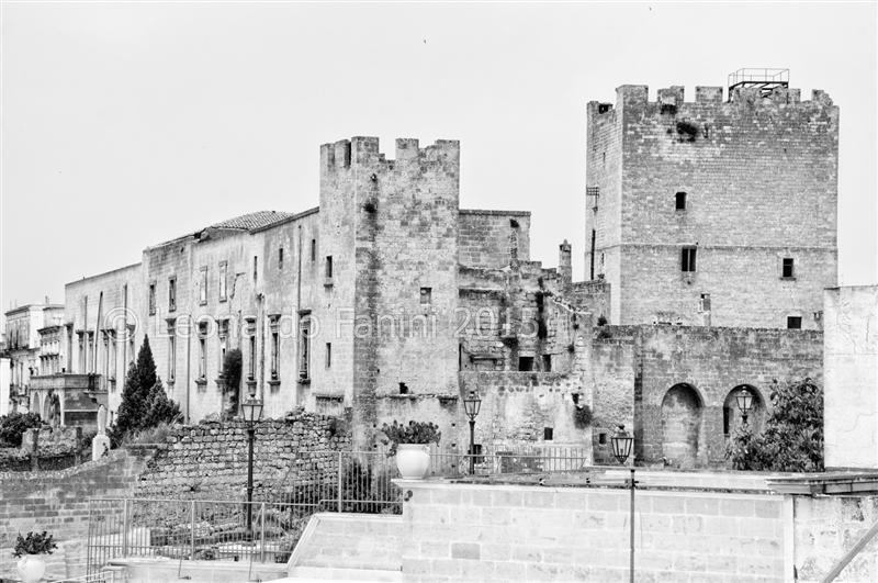 Castle of Grottaglie in a black and white fine art