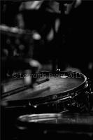 black and white fine art drum and cymbals
