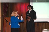 Mariner of the Seas -La Sig.ra Mazzucco, Responsabile dell'ufficio italiano di Royal Caribbean presenta Fiona May come madrina dell'evento